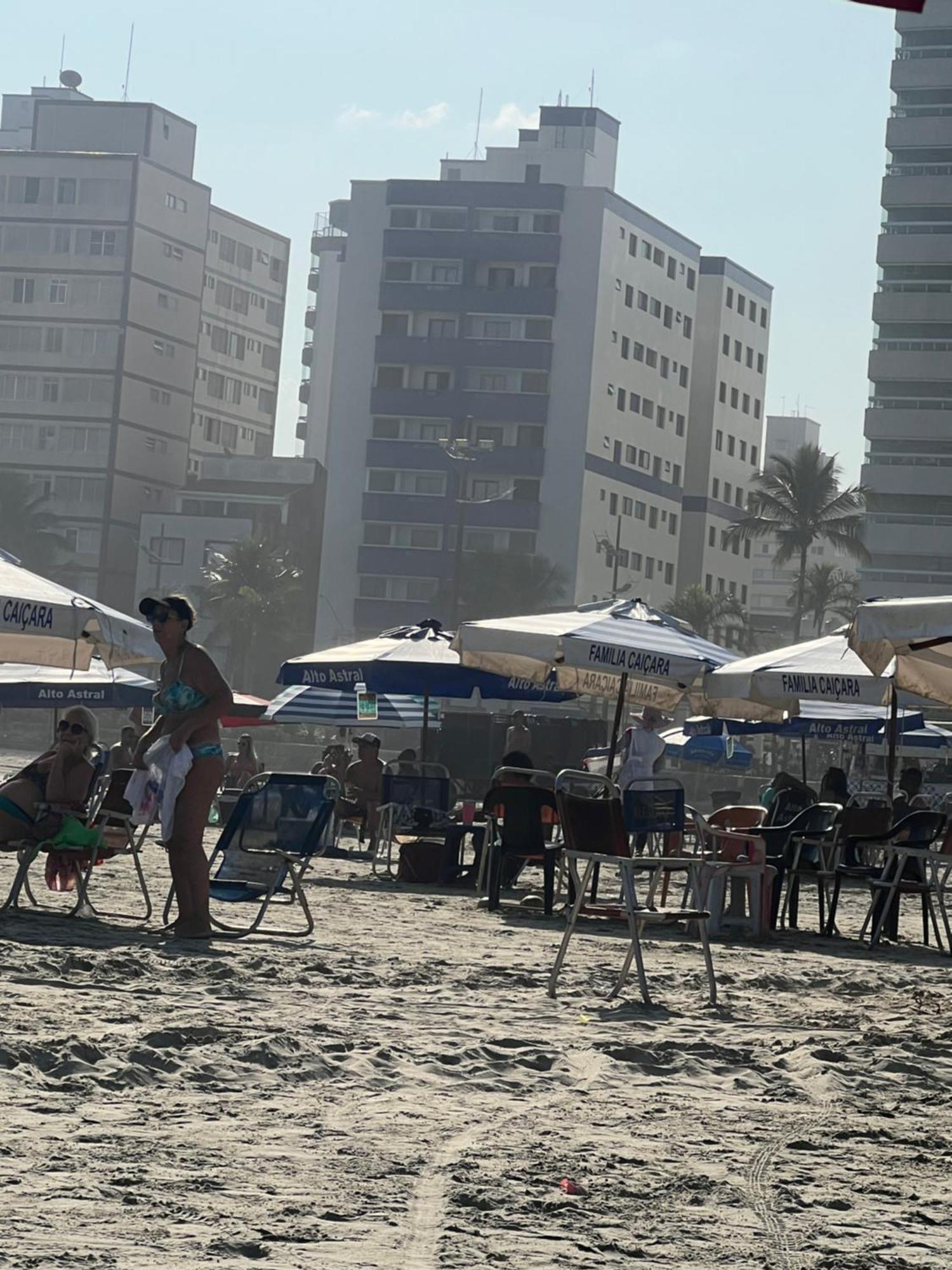 Guilhermina Pe Na Areia Vista Mar Praia Grande  Buitenkant foto